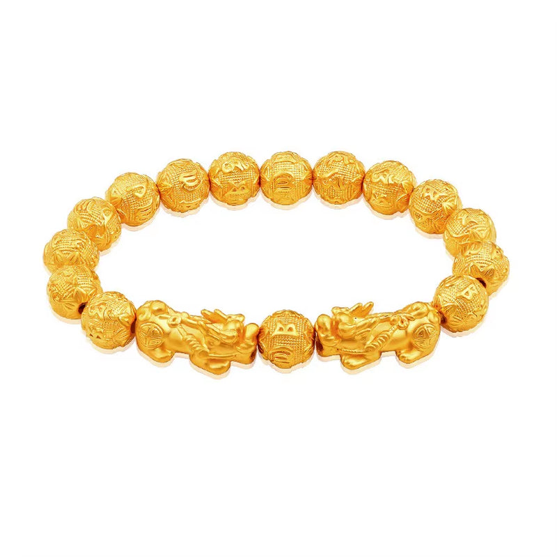 Fengshui Pixiu Bracelet 8Mm Natural Bead Single Pi Xiu / Pi Yao Prosperity Attract Wealth Health and Good Luck Charm Jewelry