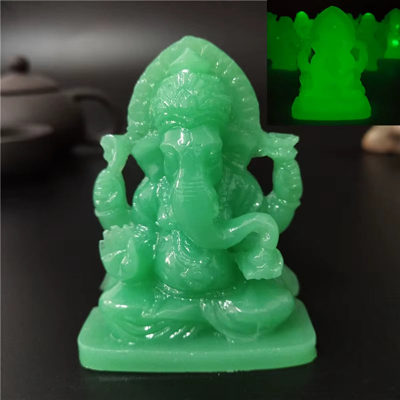 Ganesha Buddha Statue Elephant God Sculpture Feng Shui Ganesh Figurines Handmade Crafts for Home Garden Decoration Accessories