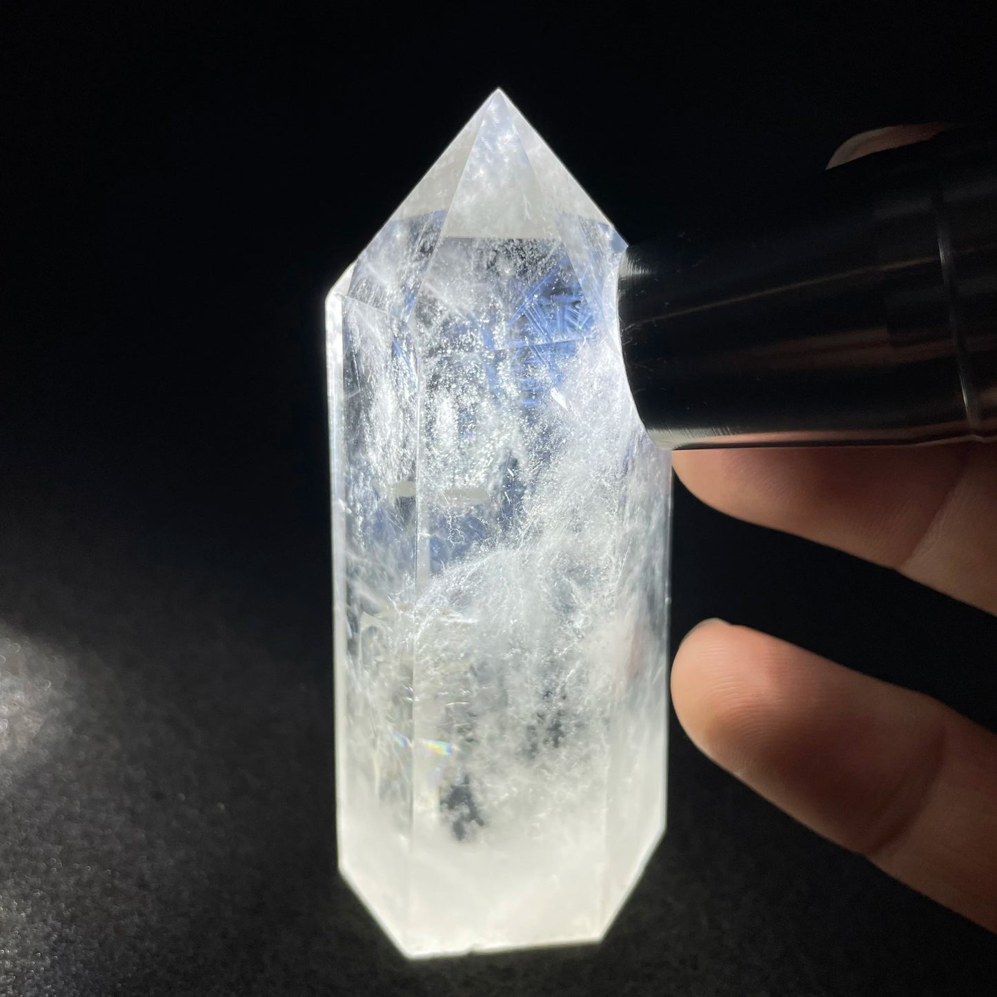 Natural Clear Quartz Point Angel Wings White Crystal Tower Polished Wand Healing Gift Reiki Obelisk Feng Shui Decor