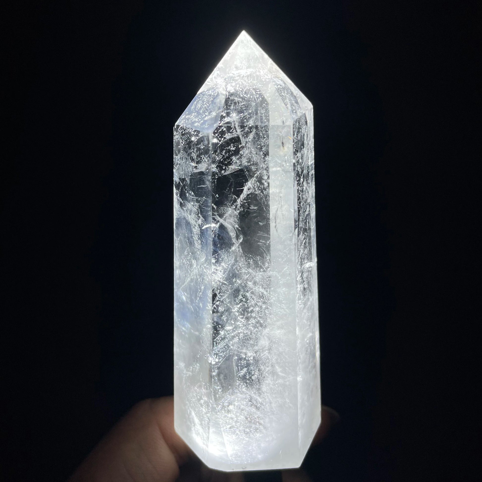 Natural Clear Quartz Point Angel Wings White Crystal Tower Polished Wand Healing Gift Reiki Obelisk Feng Shui Decor