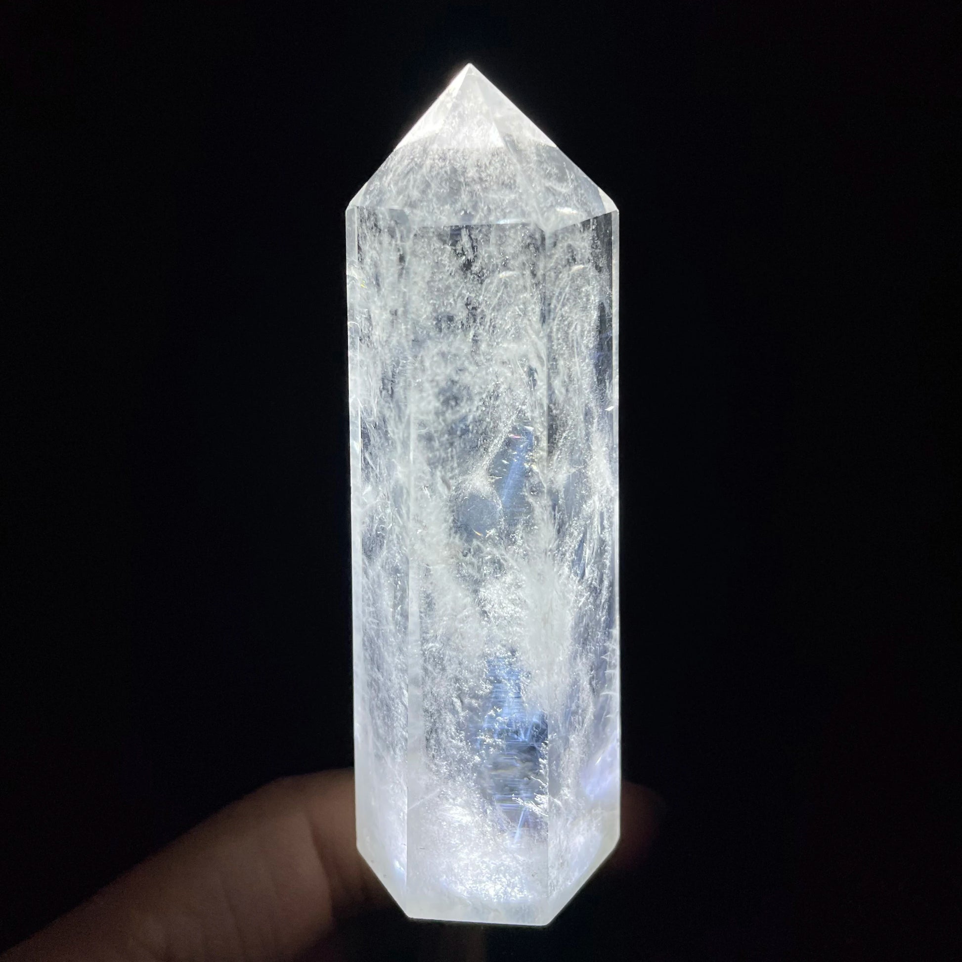 Natural Clear Quartz Point Angel Wings White Crystal Tower Polished Wand Healing Gift Reiki Obelisk Feng Shui Decor