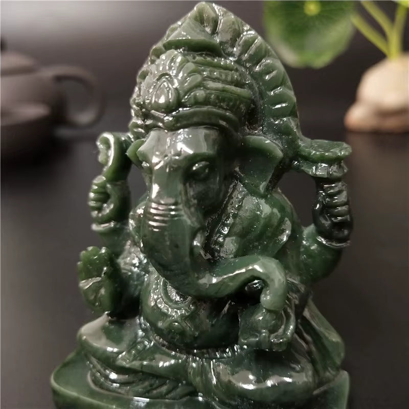 Ganesha Buddha Statue Elephant God Sculpture Feng Shui Ganesh Figurines Handmade Crafts for Home Garden Decoration Accessories