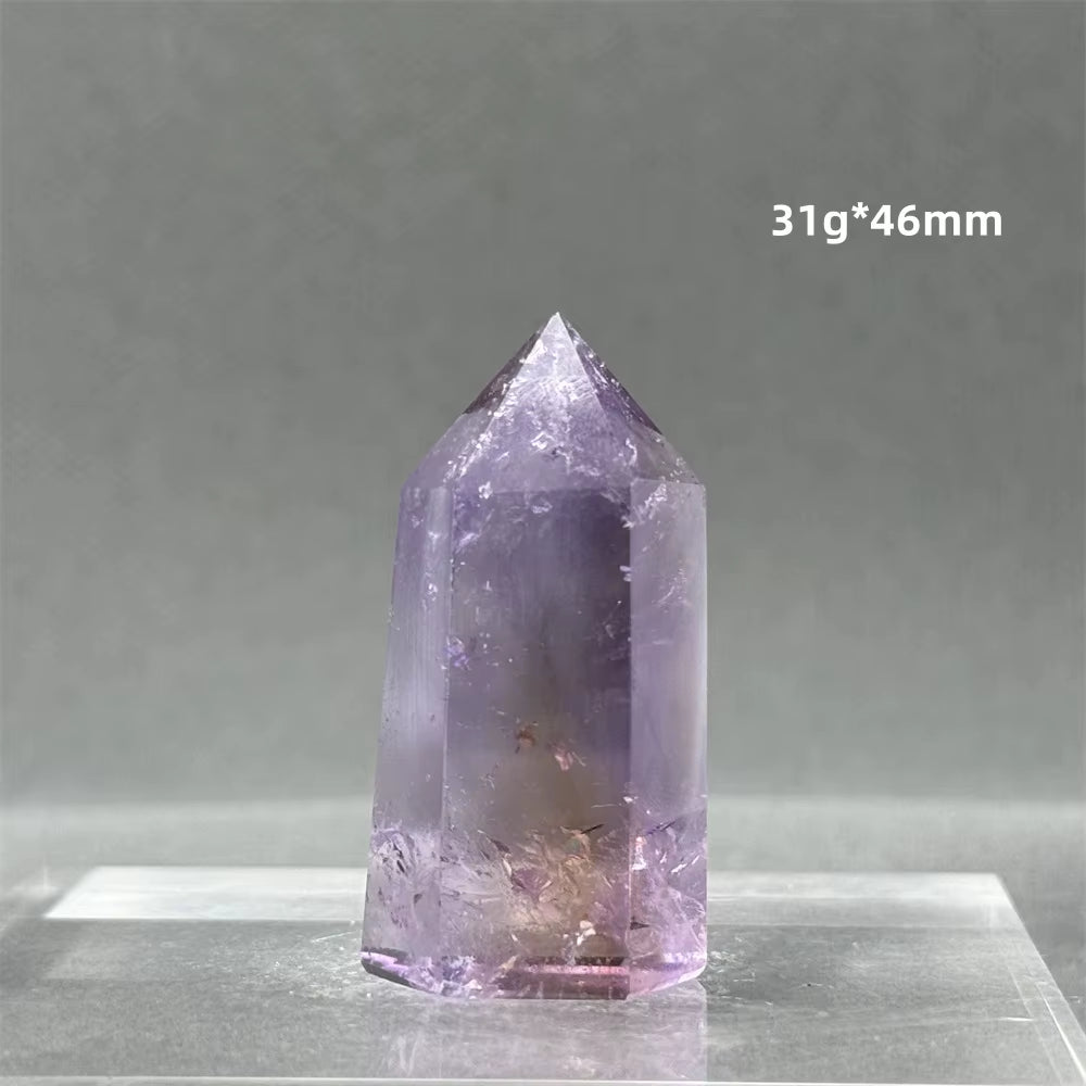 Natural Brazilian Amethyst Quartz Crystal Point Obelisk Hexagonal Wand Healing Reiki Witchcraft Meditation Energy Home Decor