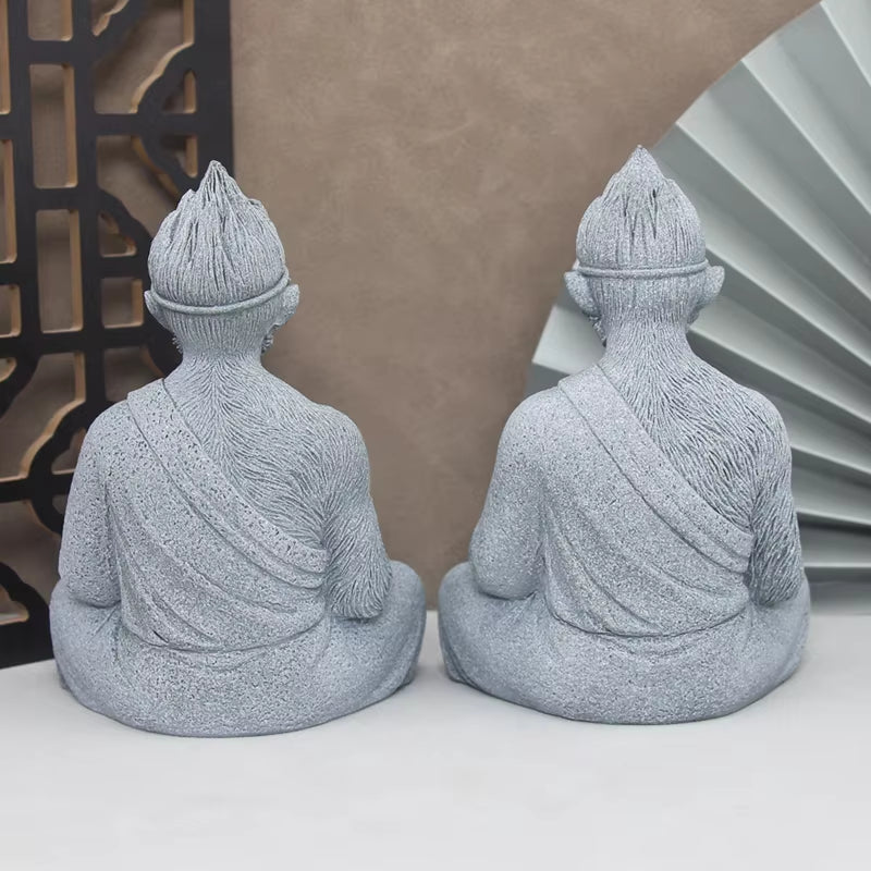 Zen Monkey King Little Monks Buddhist Figurines Buddha Stone Statue Figurines Garden Car Ornament Home Decor Aquarium Decoration