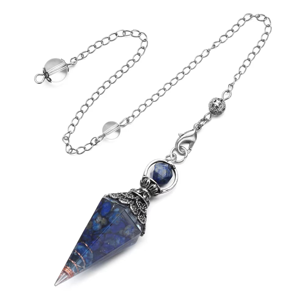 1Pc Hexagonal Chakra Crystal Pendant Neckalce Moon Stones Crystals Gemstone Divination Pendulum Crystal Therapy Chakra Gifts