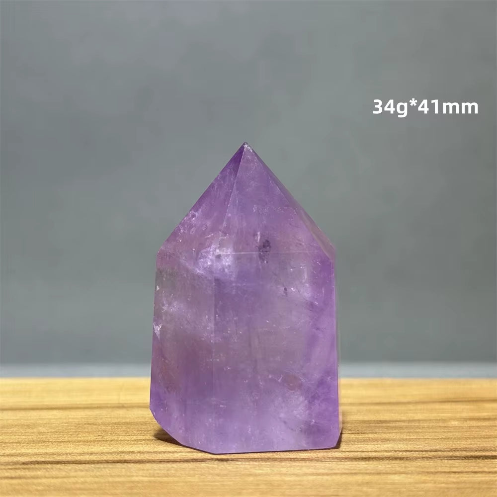 Natural Brazilian Amethyst Quartz Crystal Point Obelisk Hexagonal Wand Healing Reiki Witchcraft Meditation Energy Home Decor