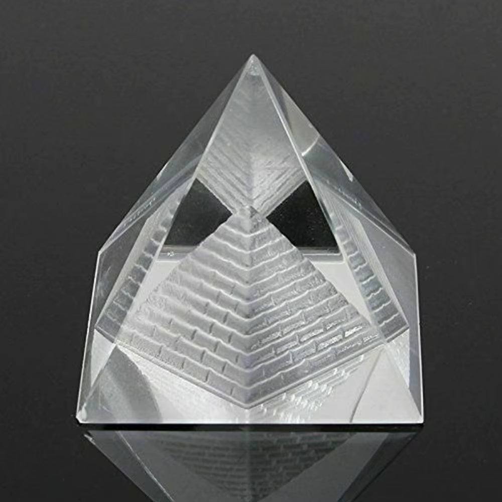 Energy Healing Small Feng Shui Egypt Egyptian Crystal Clear Pyramid Reiki Healing Prism Amulet Ornaments Desk Decor Gift