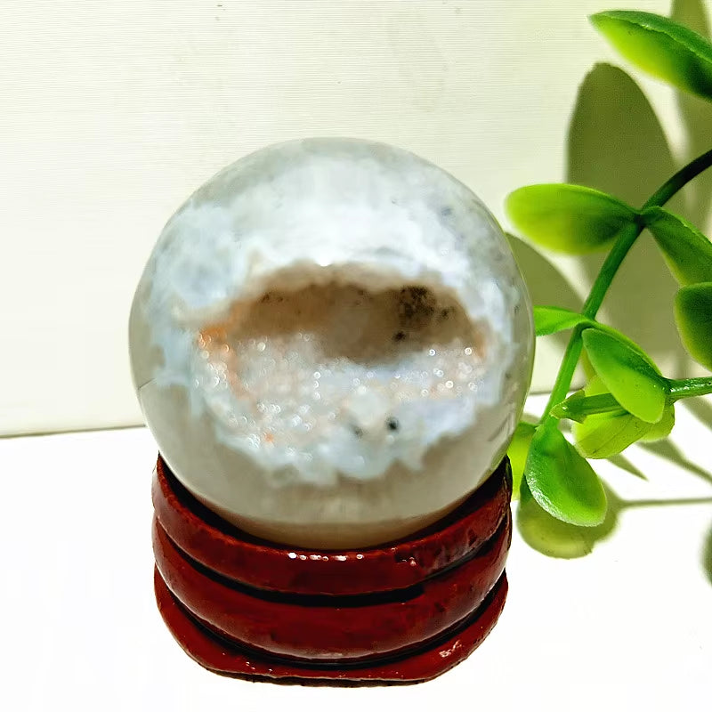 Natural Stones Agate Crystal Ball Druzy Geode Sphere Home Room Decoration Feng Shui Ornaments Witchcraft Reiki Chakra Healing