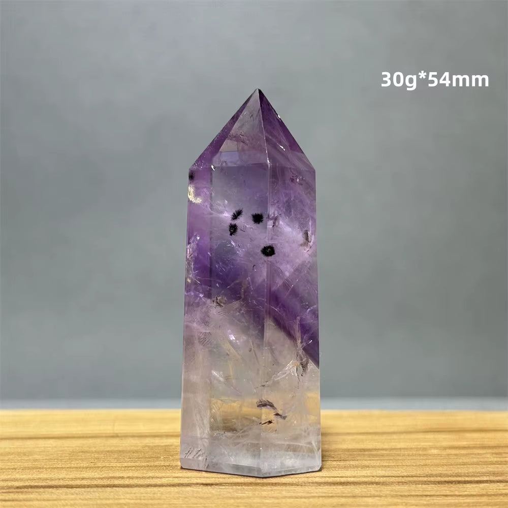 Natural Brazilian Amethyst Quartz Crystal Point Obelisk Hexagonal Wand Healing Reiki Witchcraft Meditation Energy Home Decor