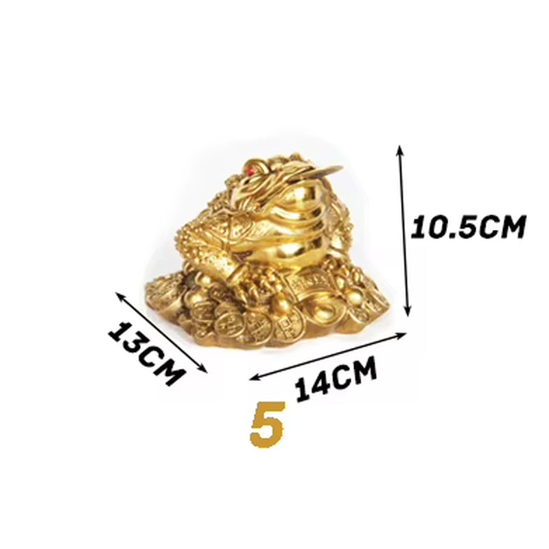 YES LUCKY Feng Shui Brass Three Legged Frog Toad Blessing Attracting Wealth Money Metal Statue Figurine Home Decoration Gift