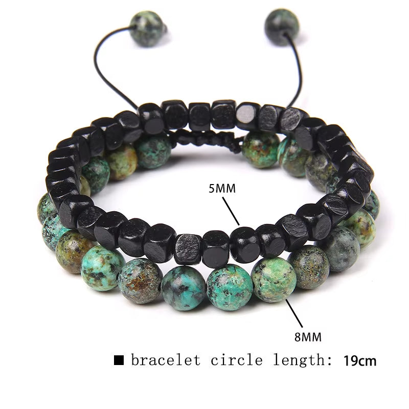 2 Pcs Chinese Feng Shui Obsidian Wood Bracelet Men Women Unisex Wristband Red Pixiu Charm Lucky Wealthy Women Bracelet Gift