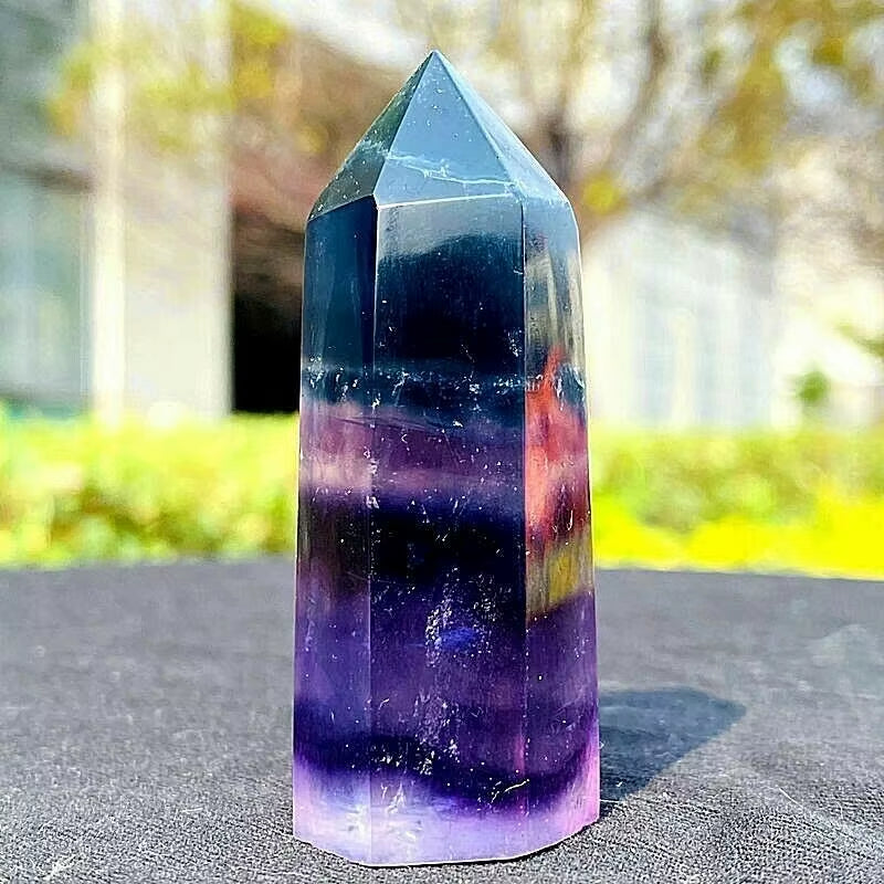 Rare Natural Fluorite Quartz Obelisk Crystal Rod Reiki Healing, Home Decoration, Witchcraft, Fengshui, Gifts