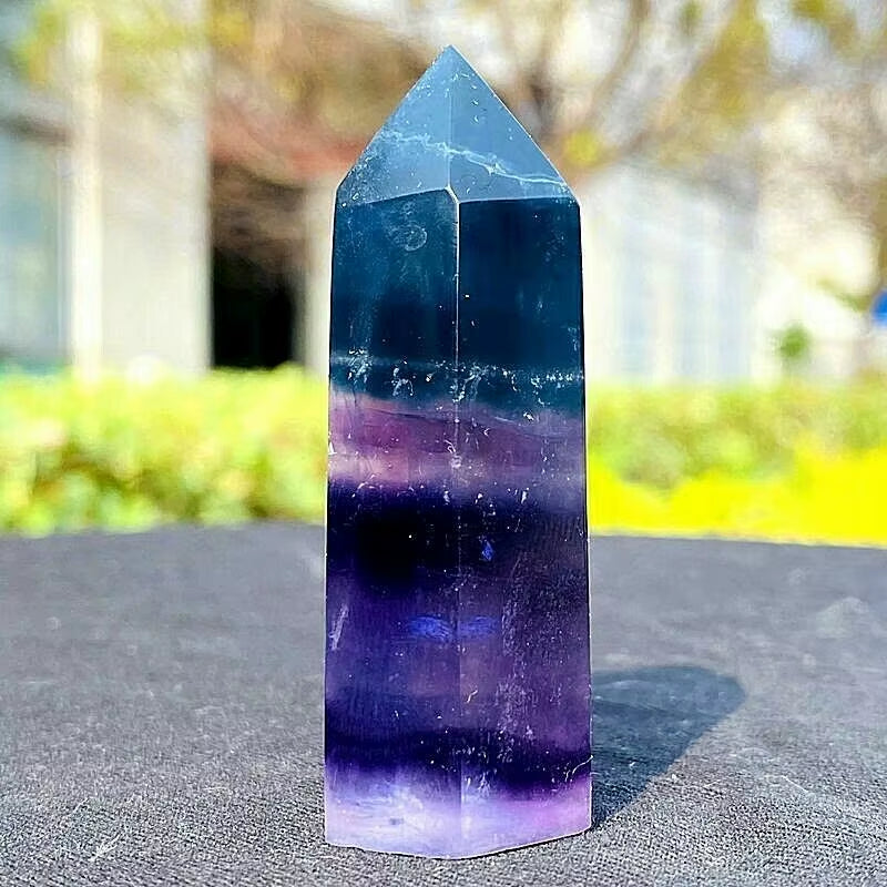 Rare Natural Fluorite Quartz Obelisk Crystal Rod Reiki Healing, Home Decoration, Witchcraft, Fengshui, Gifts