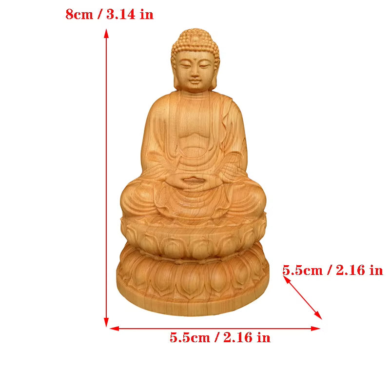 Natural Cypress Guanyin, Sakyamuni Buddha Characters Statue，Solid Wood Buddha Statues Home Room Office Feng Shui Art Statue