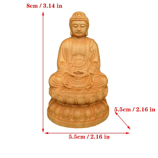 Natural Cypress Guanyin, Sakyamuni Buddha Characters Statue，Solid Wood Buddha Statues Home Room Office Feng Shui Art Statue