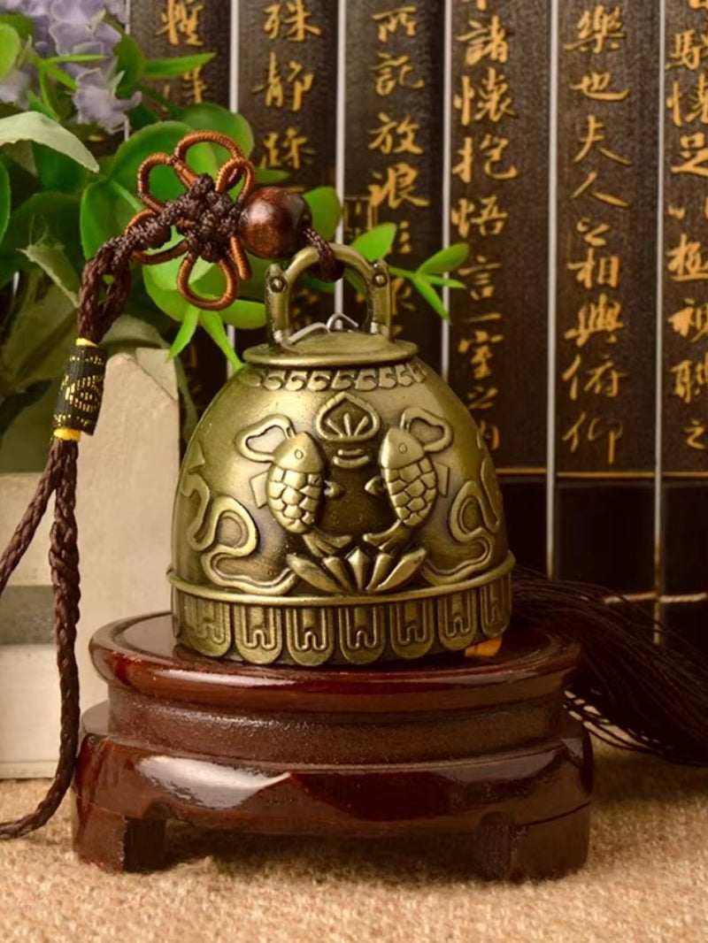 Feng Shui Buddhism Copper Bell Religious Wind Bell Buddha Home Hanging Decoration Blessing for Luck Wind Chime Car Decor Crafts