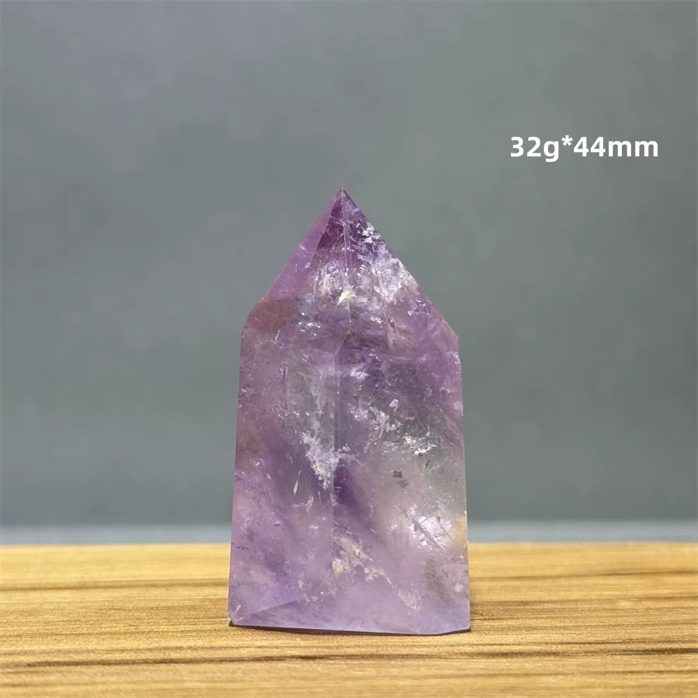 Natural Brazilian Amethyst Quartz Crystal Point Obelisk Hexagonal Wand Healing Reiki Witchcraft Meditation Energy Home Decor