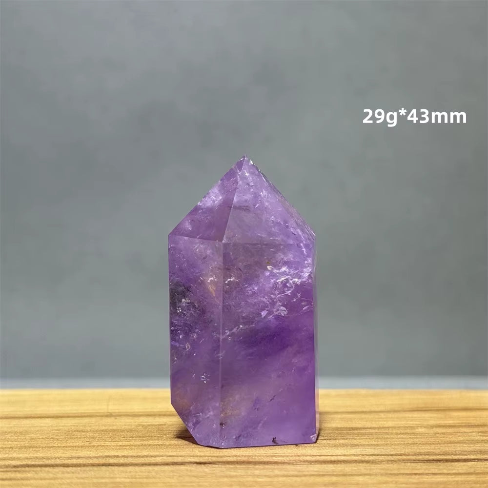 Natural Brazilian Amethyst Quartz Crystal Point Obelisk Hexagonal Wand Healing Reiki Witchcraft Meditation Energy Home Decor