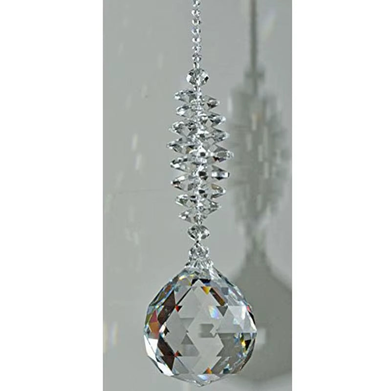 1PCS Clear Crystal Prism Ball Pendulum Feng Shui Pendant Hanging Rainbow Suncatcher Window Decor