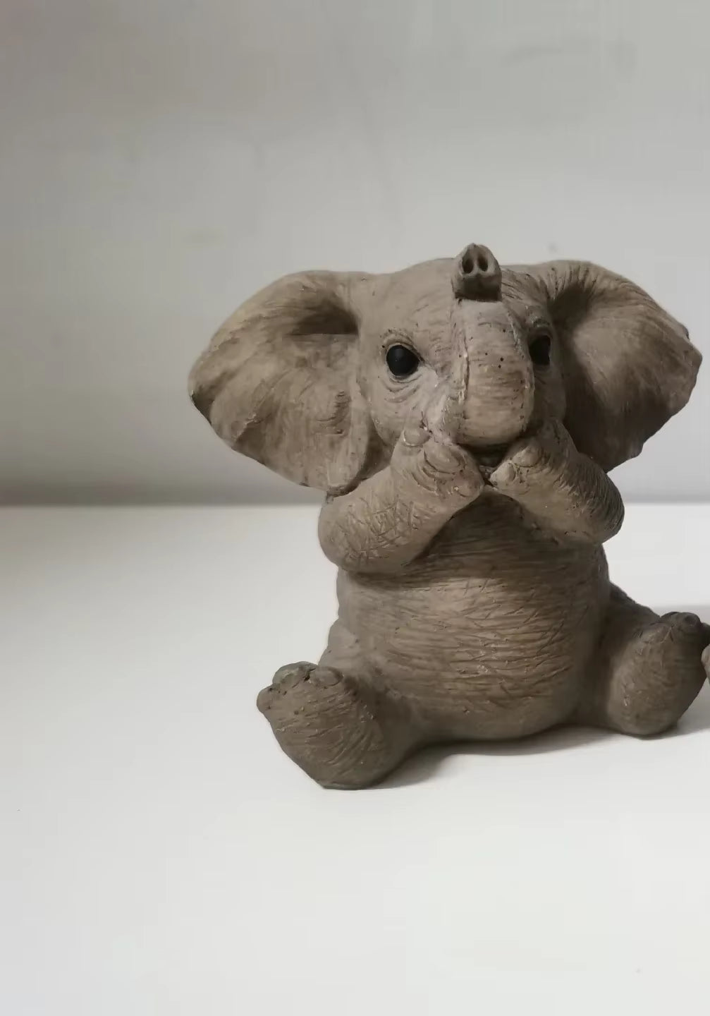 3 Kinds of Resin Baby Elephant Decoration Lucky Feng Shui Gray Elephant Doll Creative Cute Elephant Doll Home Decoration