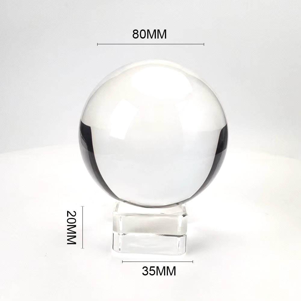 Clear 60Mm/70Mm/80Mm/100Mm/120Mm Crystal Ball with Free Stand K9 Crystal Glass Ball for Photography Prop