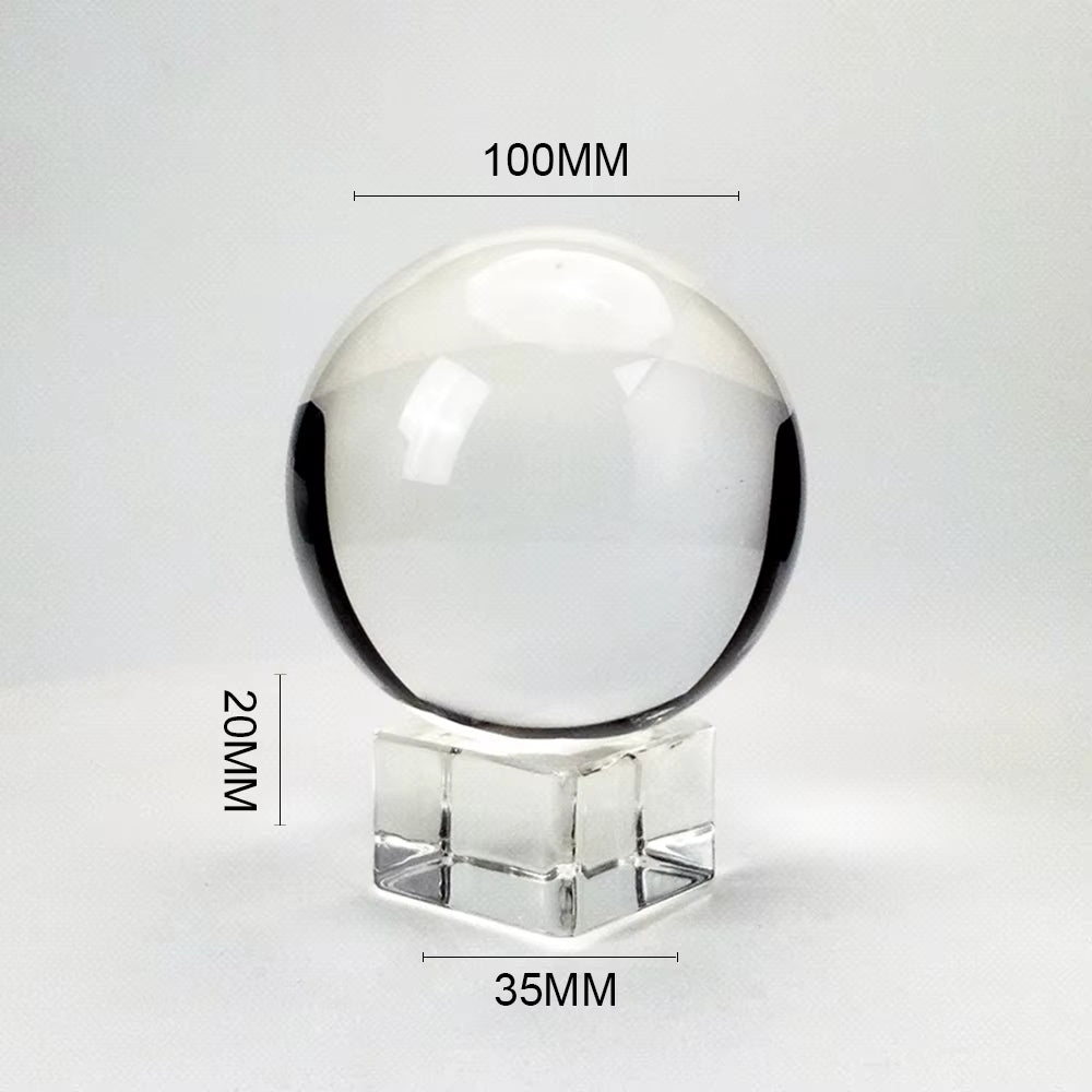 Clear 60Mm/70Mm/80Mm/100Mm/120Mm Crystal Ball with Free Stand K9 Crystal Glass Ball for Photography Prop