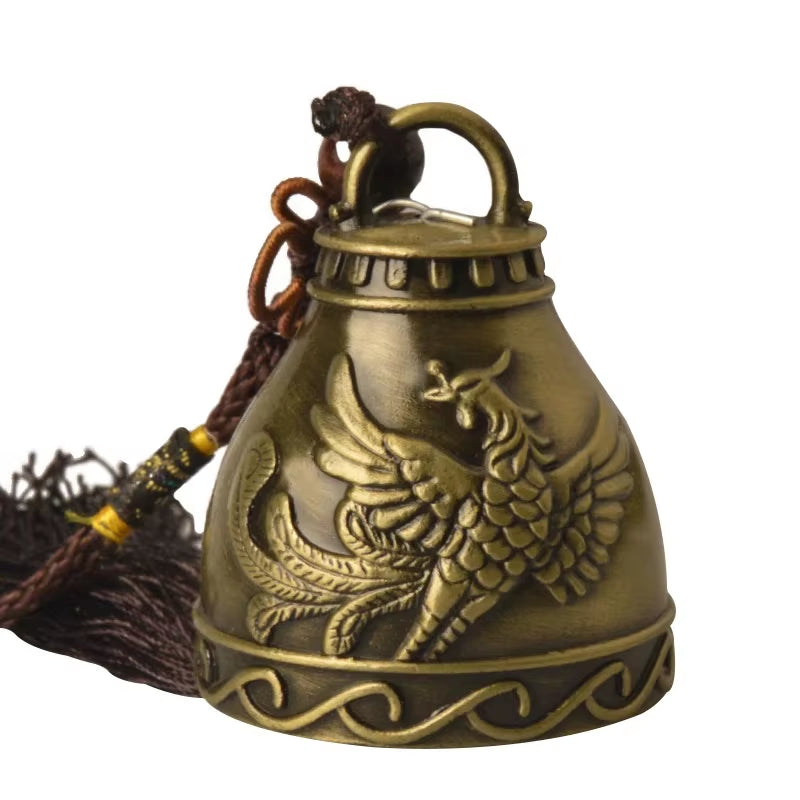 Feng Shui Buddhism Copper Bell Religious Wind Bell Buddha Home Hanging Decoration Blessing for Luck Wind Chime Car Decor Crafts