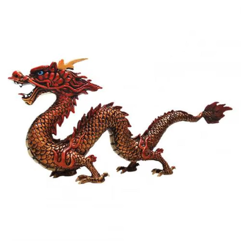 Simulation Chinese Mythological Dragon Animals Model Ornament Trendy Chinese Feng Shui Dragon Statue for Home Decor Kids Gifts