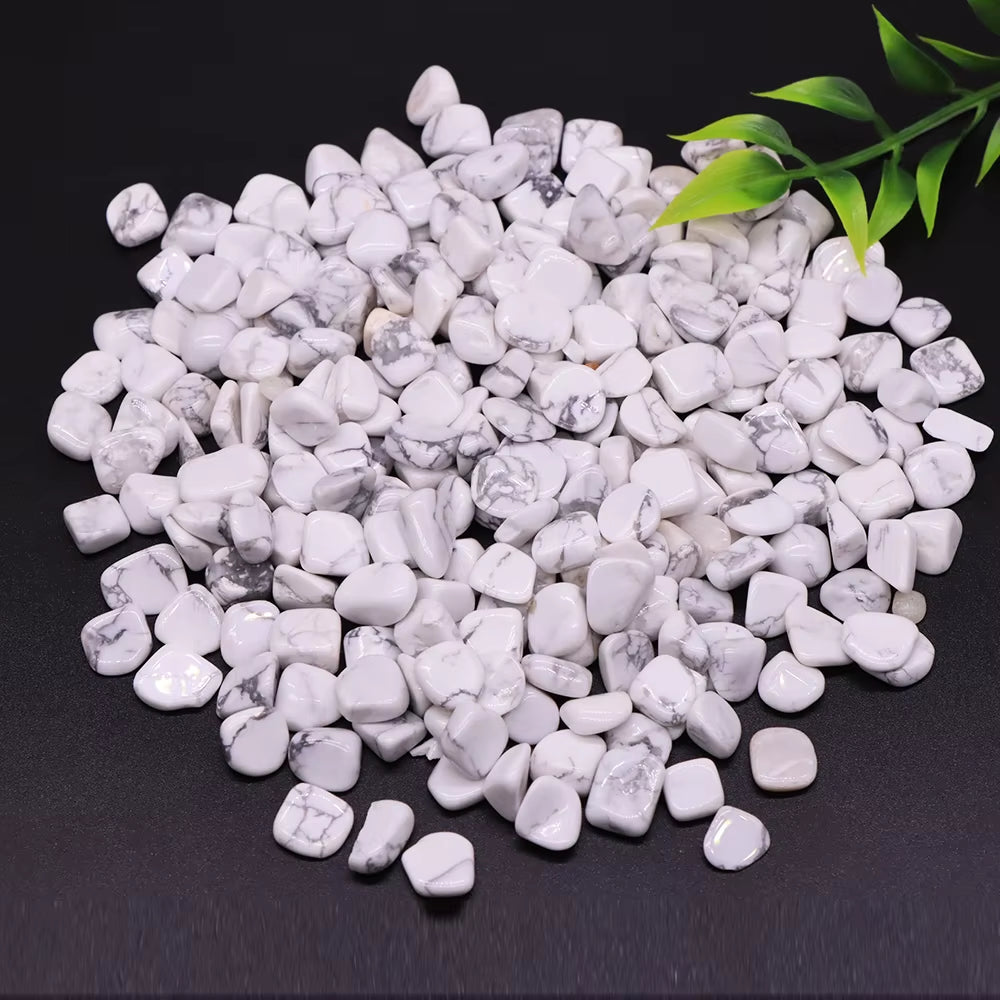 Natural Stone White Turquoise Gravel Specimen Quartz Healing Crystal for Jewelry Making Tumbled Gemstone Home Aquarium Decor