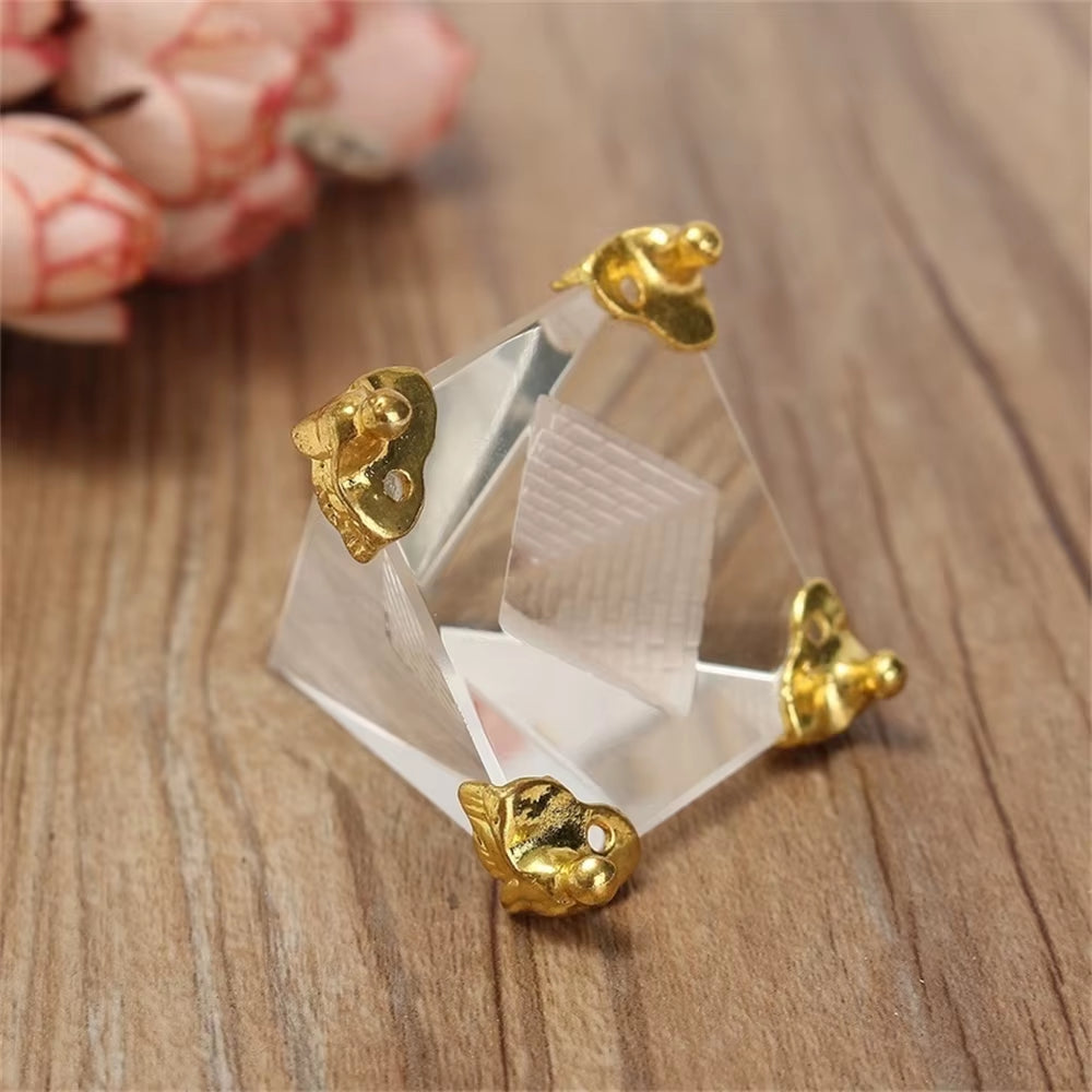 Energy Healing Small Feng Shui Egypt Egyptian Crystal Clear Pyramid Reiki Healing Prism Amulet Ornaments Desk Decor Gift