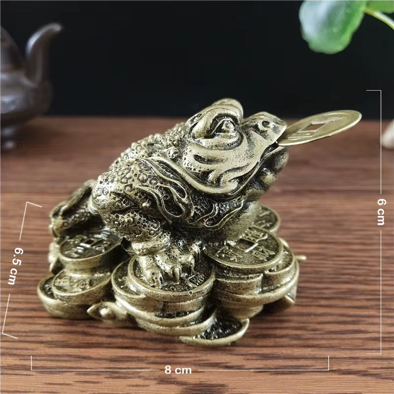 Money Buddha Statues Chinese Feng Shui Coin Three Legged Toad Frog Animal Statue Sculptures Home Decoration Man-Made Jade Stone