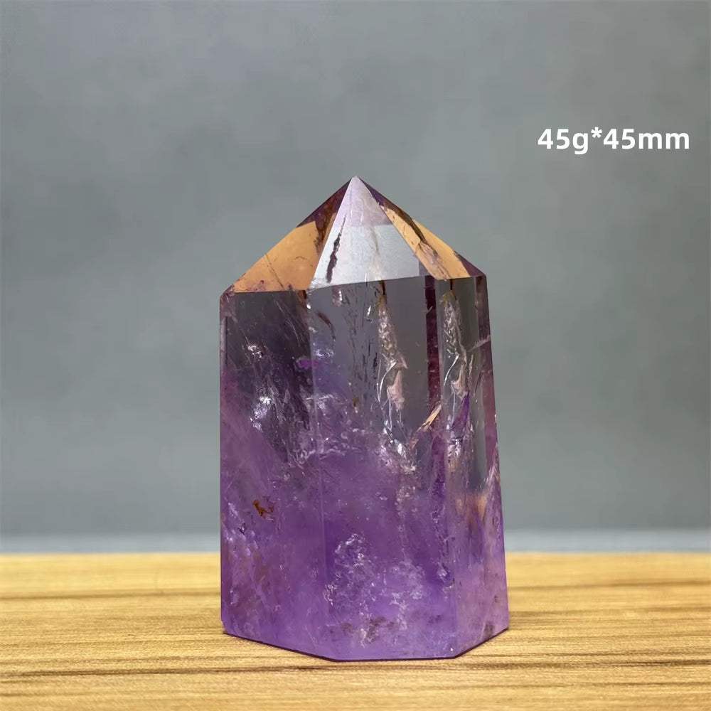 Natural Brazilian Amethyst Quartz Crystal Point Obelisk Hexagonal Wand Healing Reiki Witchcraft Meditation Energy Home Decor