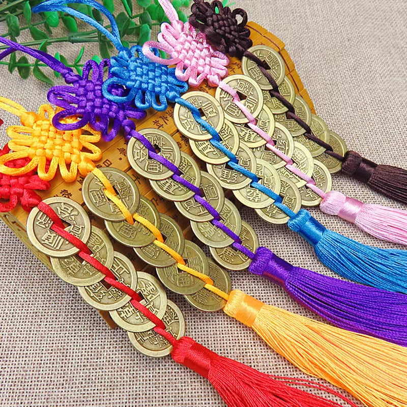 Lucky Chinese Knot Tassel China Mascot Lucky Charm Ancient Coins Prosperity Protect Good Fortune Ornaments Car Accessories