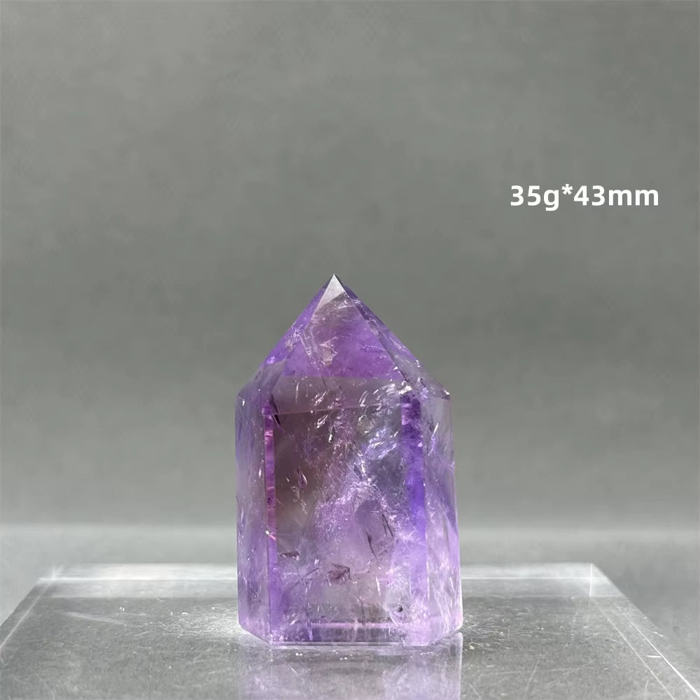 Natural Brazilian Amethyst Quartz Crystal Point Obelisk Hexagonal Wand Healing Reiki Witchcraft Meditation Energy Home Decor